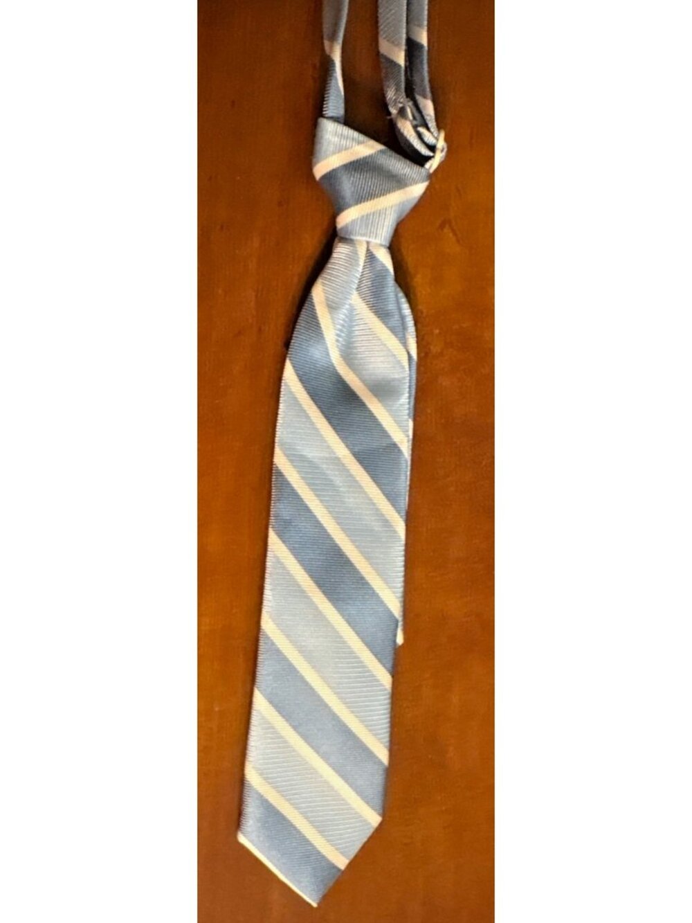Boys The Childrens Place Infant Adjustable Blue & White Striped Tie 6-18 Mo Wed